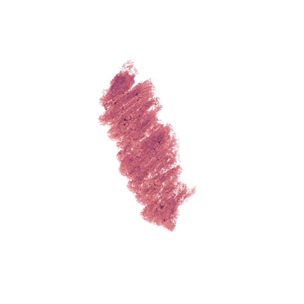 Pink lipstick swatch on a white background